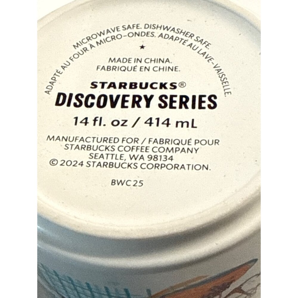 Starbucks 14 Oz Discovery Series San Diego Mug Ceramic Robin’s Egg Blue Interior - Picture 5 of 7